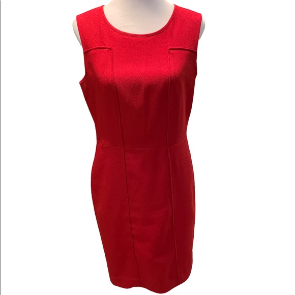 Banana Republic Dresses & Skirts - Red Banana Republic Sleeveless Above the Knee Round Neck Shift Dress Size 6P